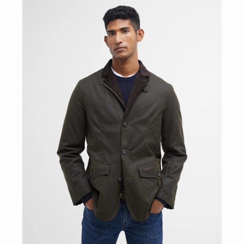 Shop Now Save Trending Now Discount Barbour Lutz Mens Wax Jacket - Olive