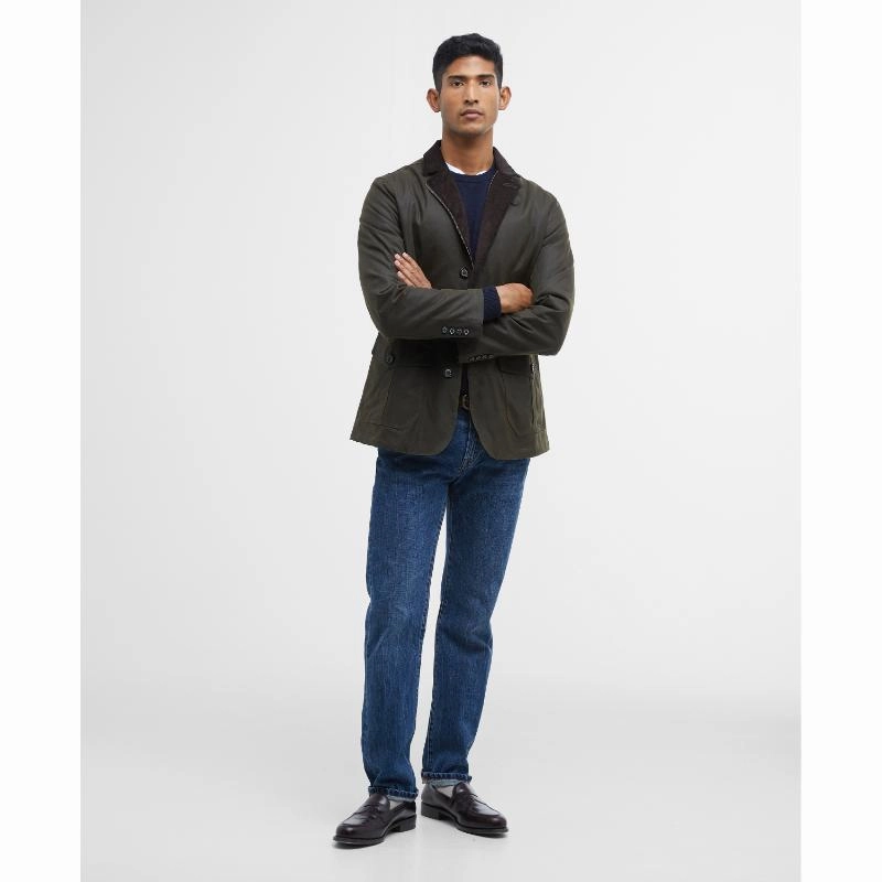 Barbour Lutz Mens Wax Jacket - Olive MustHave Steals Big Price Drop