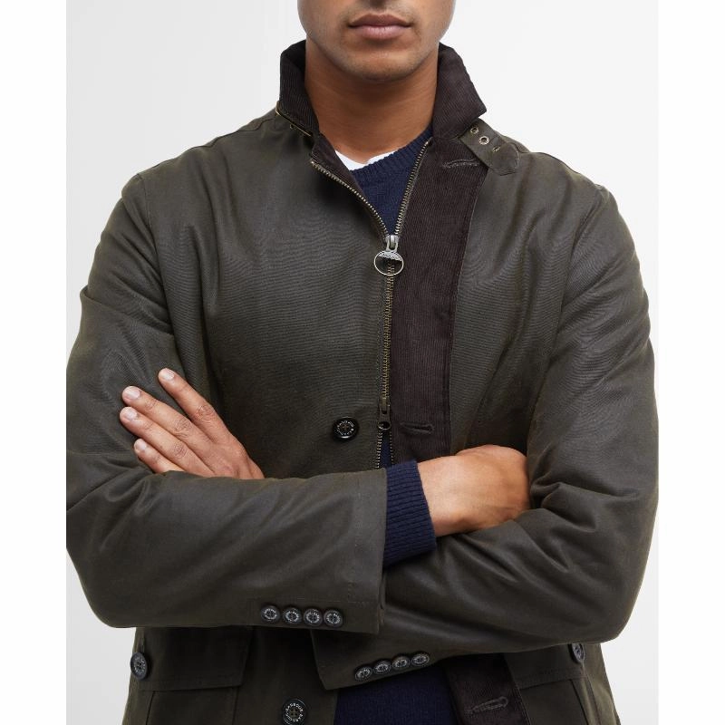 Barbour Lutz Mens Wax Jacket - Olive Todays Special Picks
