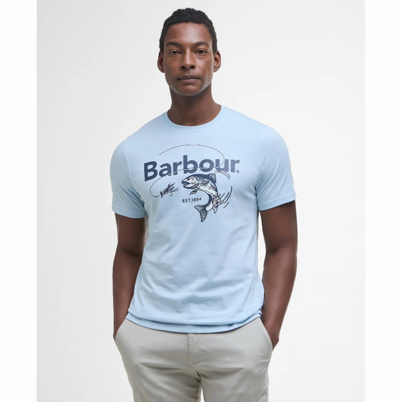 Shop Grab Savings Trending Hot Picks Barbour Lydd Graphic Mens T-Shirt - Ocean Sky