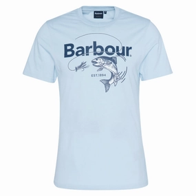Special Savings Today Last Chance Offer Barbour Lydd Graphic Mens T-Shirt - Ocean Sky