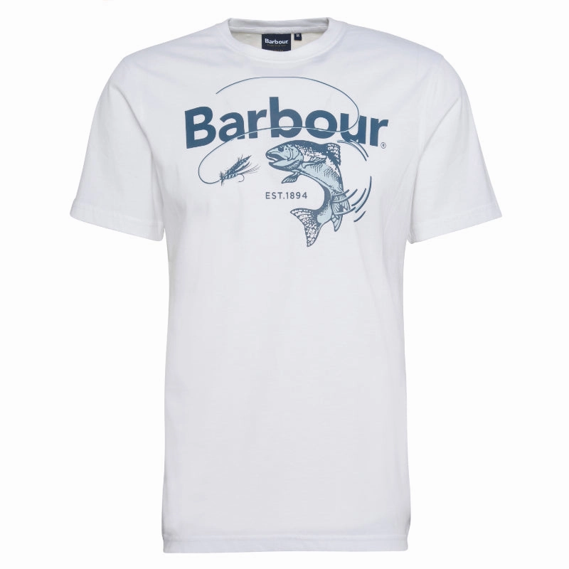 Barbour Lydd Graphic Mens T-Shirt - White Perfect Gift Offer Shop Todays Picks