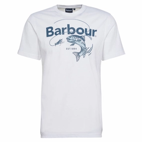 Barbour Lydd Graphic Mens T-Shirt - White Perfect Gift Offer Shop Todays Picks