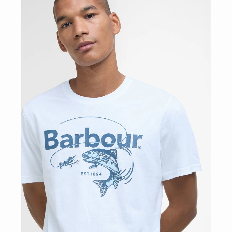 Barbour Lydd Graphic Mens T-Shirt - White Mega Online Discount