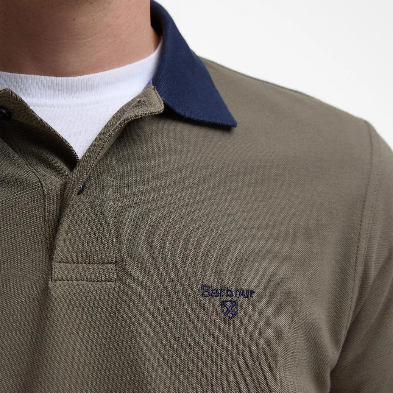 Hot Pick Online Barbour Lynmouth Tipped Tailored Fit Polo Shirt Uniform Green