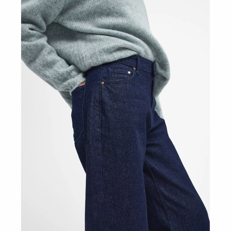 Unmissable Deal Today Barbour Maisie Wide Leg Ladies Jeans - Dark Indigo Wash