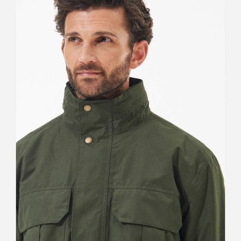 Barbour Malcolm Mens Waterproof Jacket - Dark Olive Mega Discount Event