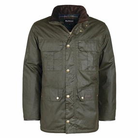 Barbour Malcolm Mens Wax Jacket - Archive Olive Big Hot Sale