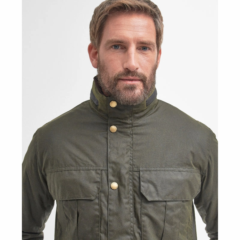 Barbour Malcolm Mens Wax Jacket - Archive Olive Best Price Online