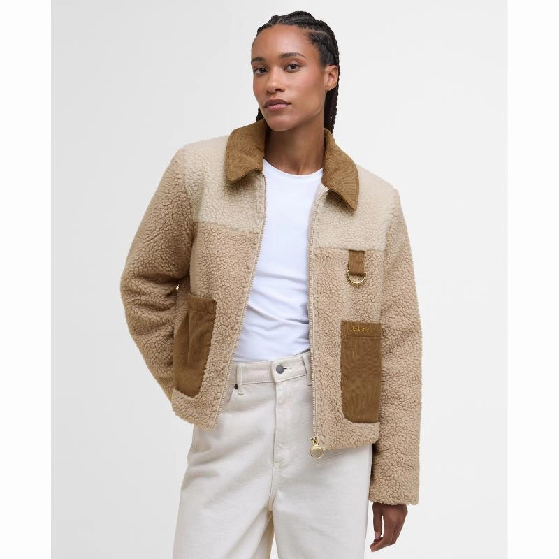 Barbour Malena Ladies Fleece Jacket - Natural/Ecru Flash Offer Today Exclusive Online Deal