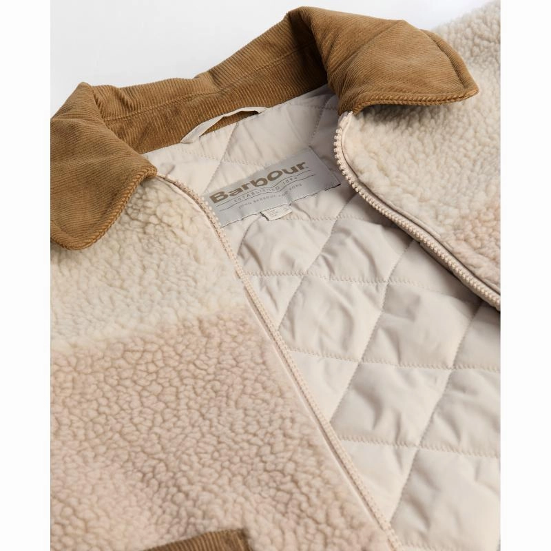 Barbour Malena Ladies Fleece Jacket - Natural/Ecru Exclusive Online Discount