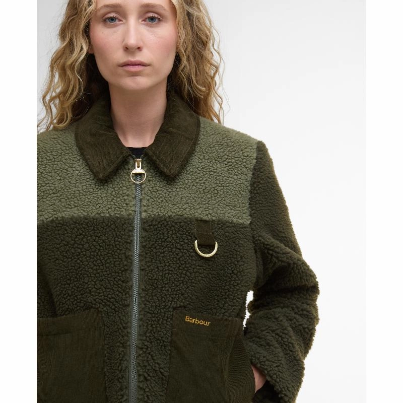 Shop the Savings Now Barbour Malena Ladies Fleece Jacket - Olive/Light Moss