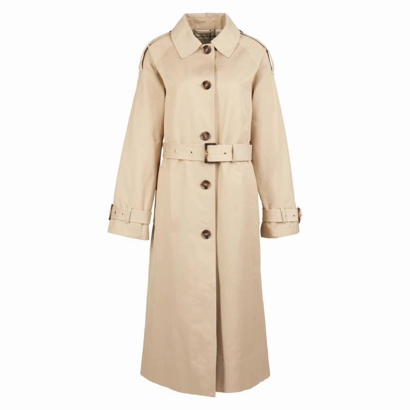 Big Savings Alert Hot Price Drop Barbour Marie Ladies Showerproof Trench - Light Fawn/Ancient Poplar
