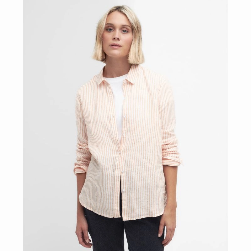 Shop Todays Picks Barbour Marine Ladies Shirt - Apricot Crush