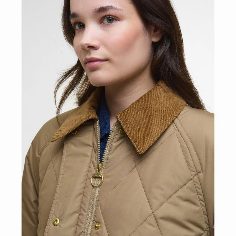 Mega Discount Today Clearance Alert Now Barbour Martha Ladies Quilted Jacket - Military Brown/Ancient Tartan
