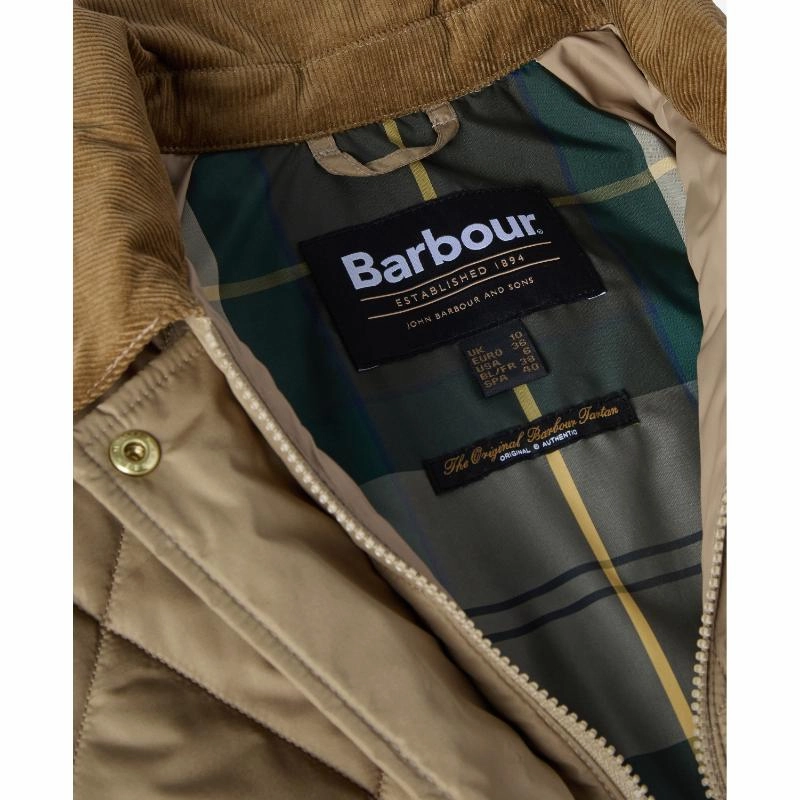 Shop the Best Deals Barbour Martha Ladies Quilted Jacket - Military Brown/Ancient Tartan