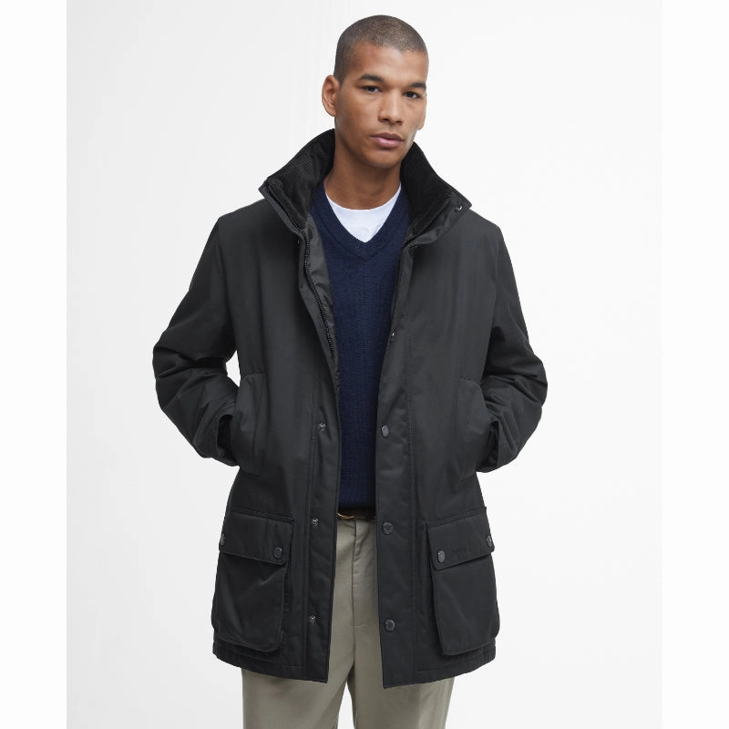 Hot Offer Ending Soon Barbour Modern Border Showerproof Mens Mac Coat - Black