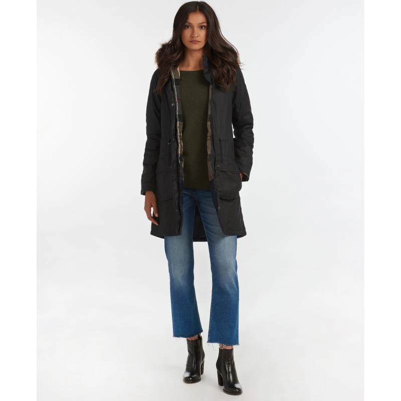 Barbour Mull Ladies Wax Jacket - Navy/Dress Todays Special Savings