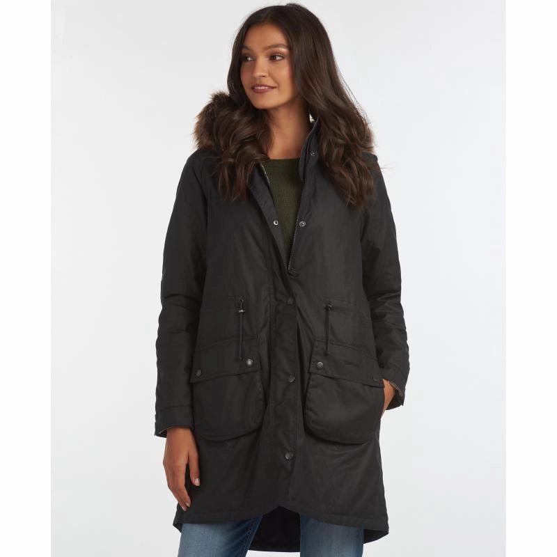 Barbour Mull Ladies Wax Jacket - Navy/Dress Dont Miss Out Flash Offer Today