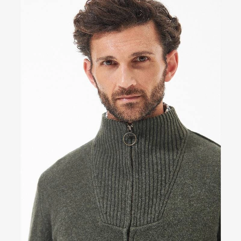 Mega Sale Now Gift Sale Event Barbour Nelson Essential Full Zip Mens Jumper - Seaweed