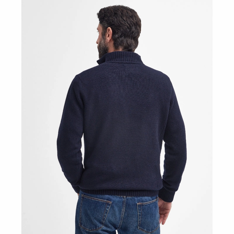 Grab the Deal Now Grab It Fast Barbour Nelson Essential Lambswool 1/4 Zip Mens Jumper - Navy