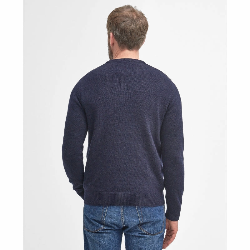 Limited Stock Deals Flash Offer Today Barbour Nelson Essential Lambswool V Neck Mens Jumper - Navy