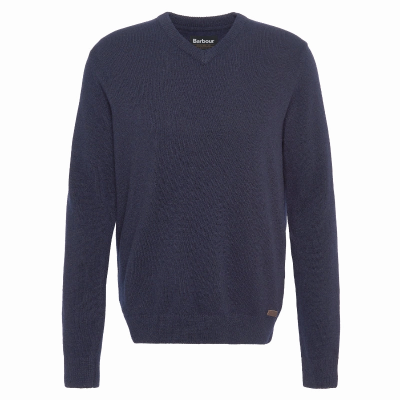 Barbour Nelson Essential Lambswool V Neck Mens Jumper - Navy Flash Deal Alert Surprise Discount Today