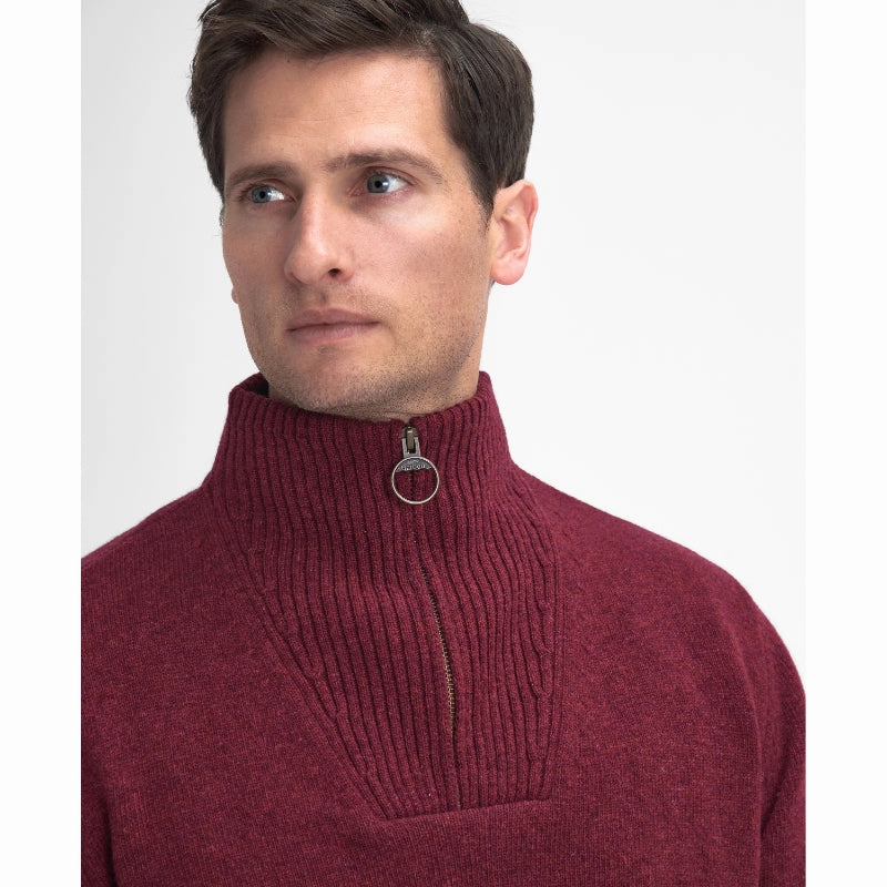 Barbour Nelson Essential Lamsbwool 1/4 Zip Mens Jumper - Port Limited Time Offer Best Deal Alert