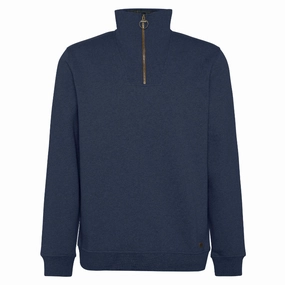Barbour Nelson Mens Half Zip Sweatshirt - Navy Marl Mega Online Discount Limited Stock Offer