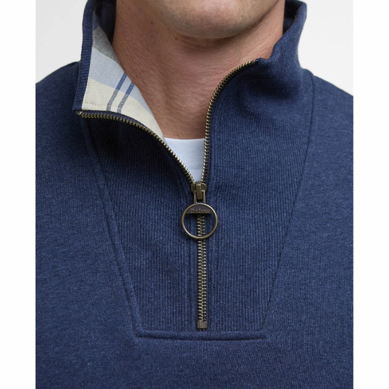 Barbour Nelson Mens Half Zip Sweatshirt - Navy Marl Special Occasion Discount