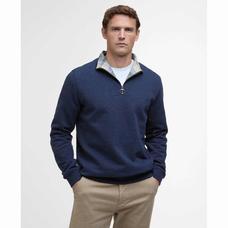 Barbour Nelson Mens Half Zip Sweatshirt - Navy Marl Shop Save Big
