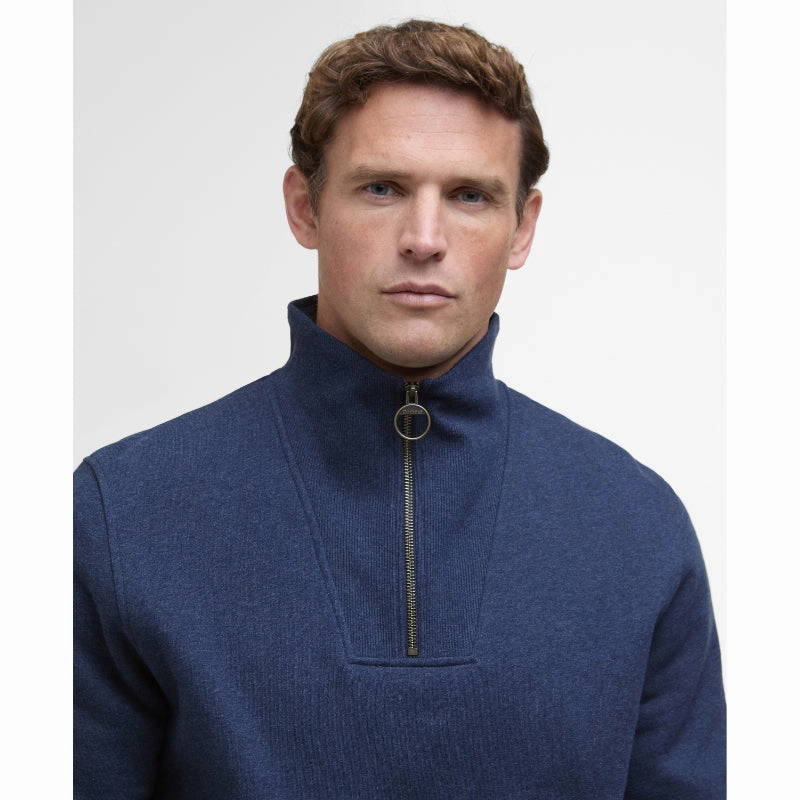 Barbour Nelson Mens Half Zip Sweatshirt - Navy Marl Flash Offer Today Grab Todays Deal