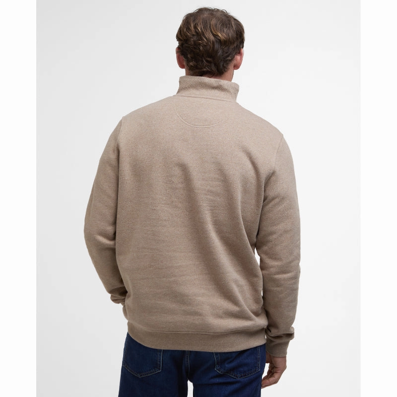 Barbour Nelson Mens Half Zip Sweatshirt - Stone Marl Special Steal Event
