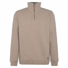 Shop Save Today Special Steal Event Barbour Nelson Mens Half Zip Sweatshirt - Stone Marl