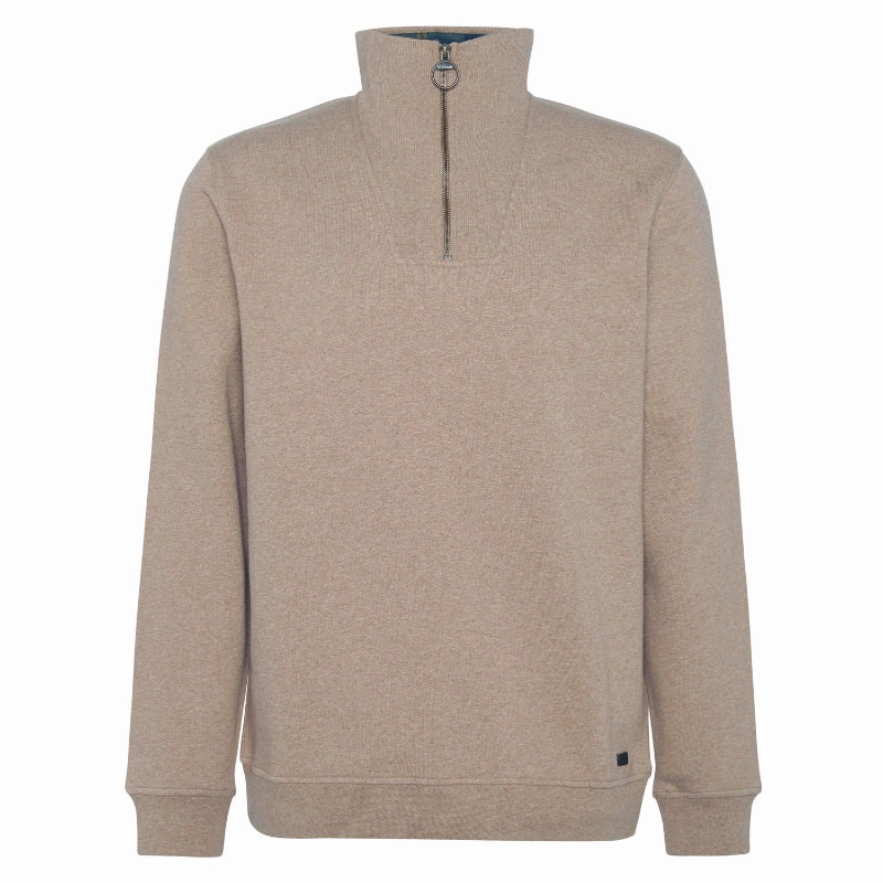 Shop Save Today Special Steal Event Barbour Nelson Mens Half Zip Sweatshirt - Stone Marl