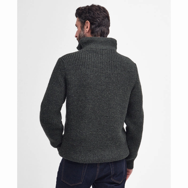 Barbour New Tyne Mens Lambswool Half Zip Jumper - Olive Trending Today Steal Shop Smart Deals