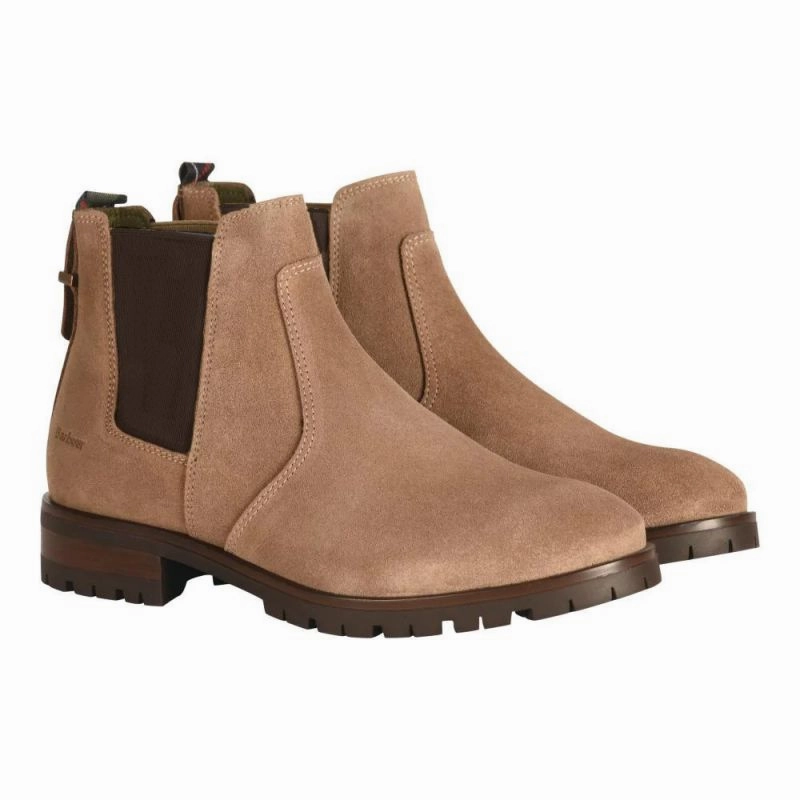 Limited Stock Alert Dont Miss Out Barbour Nina Ladies Chelsea Boot - Taupe Suede