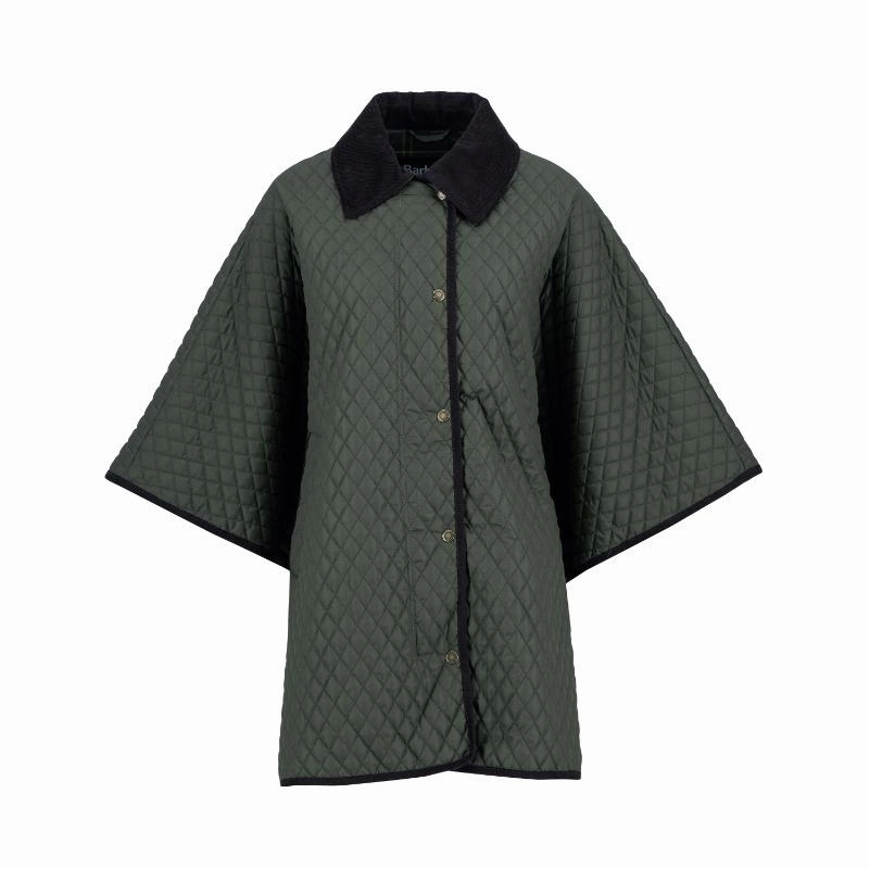 Barbour Oakham Ladies Quilted Cape - Olive Save Today Only Hot Savings Alert