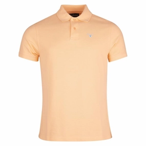 Price Slash Today Dont Wait Save Barbour Original Sports Tailored Fit Mens Polo Shirt - Coral Sands