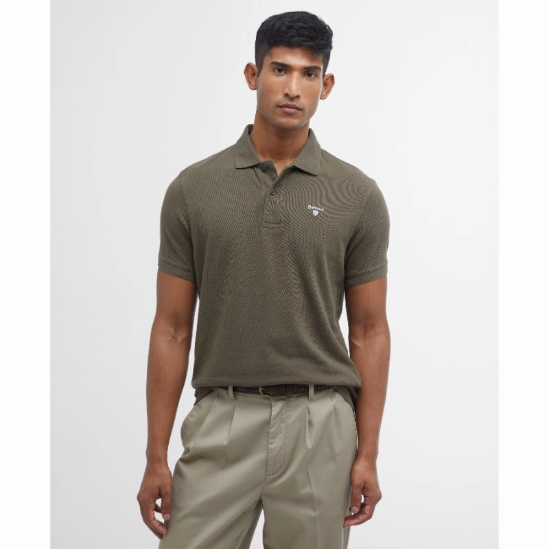 Barbour Original Sports Tailored Fit Mens Polo Shirt - Dark Olive Shop Smart Deals Special Price Offer