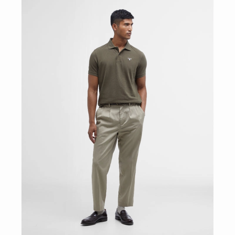 Barbour Original Sports Tailored Fit Mens Polo Shirt - Dark Olive Flash Deal Alert