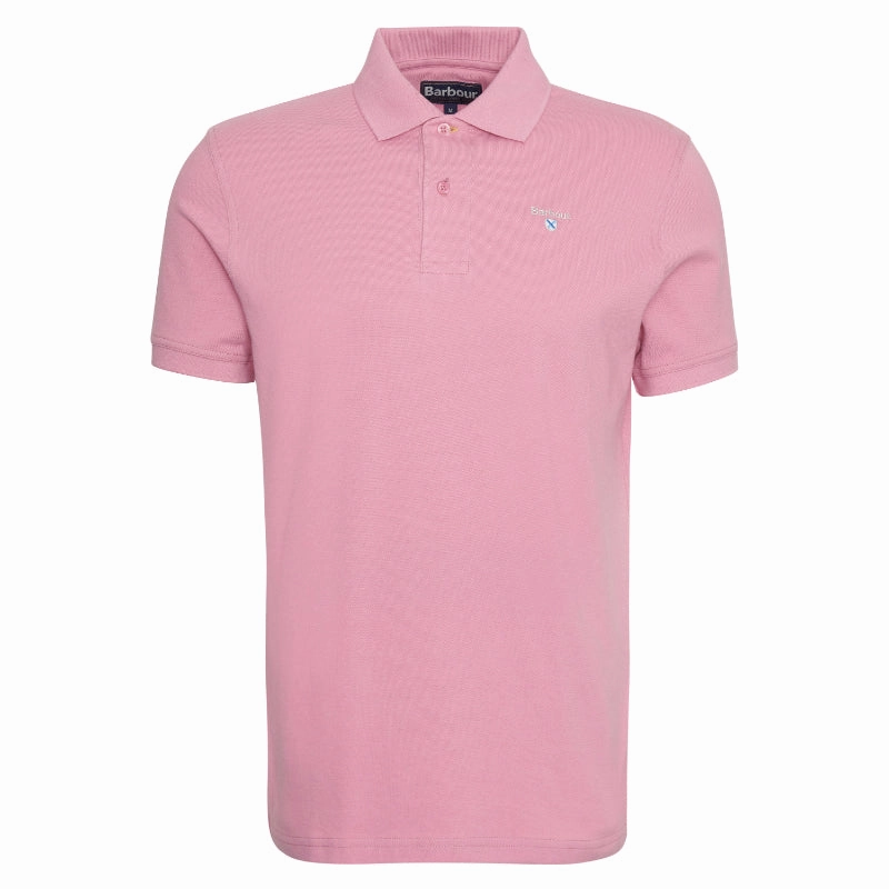 Barbour Original Sports Tailored Fit Mens Polo Shirt - True Pink Limited Stock Offer