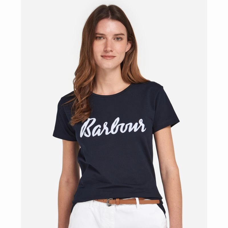 Todays Best Deal Barbour Otterburn Ladies T-Shirt - Navy/White