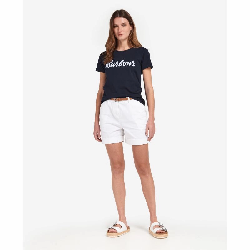 Barbour Otterburn Ladies T-Shirt - Navy/White Steal the Deal Now EndofWeek Deals