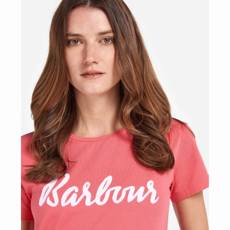 Barbour Otterburn Ladies T-Shirt - Pink Punch Instant Hot Deal