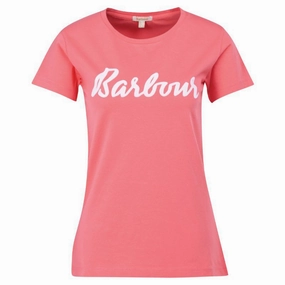 Barbour Otterburn Ladies T-Shirt - Pink Punch Hot Clearance Now