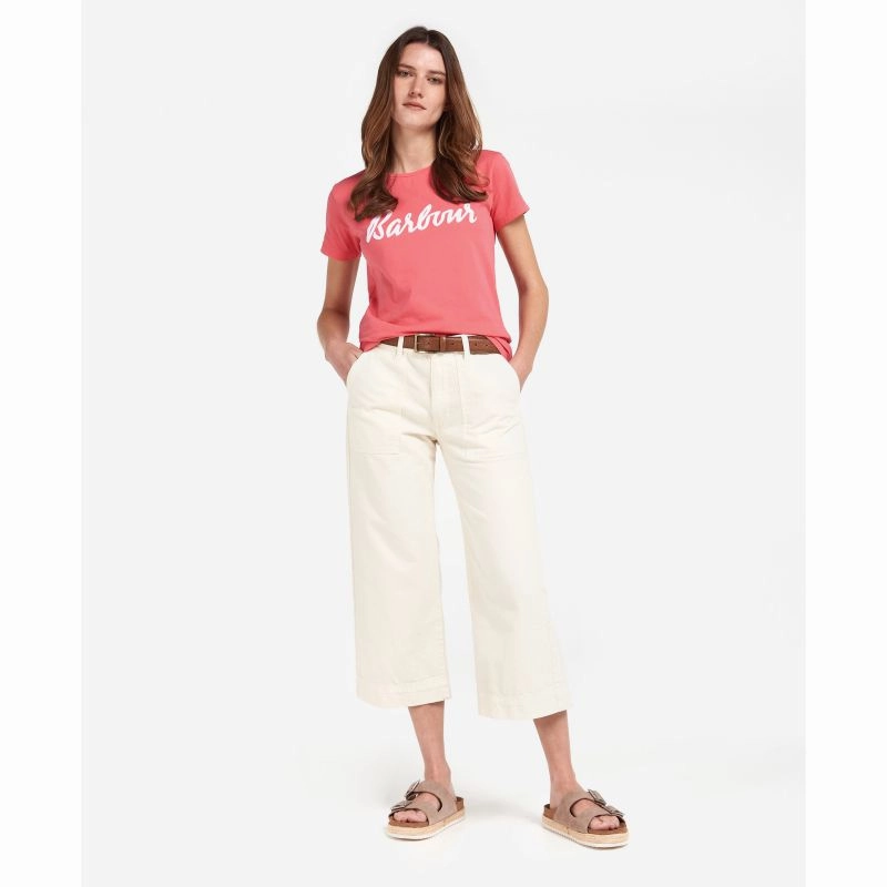 Dont Miss Out Barbour Otterburn Ladies T-Shirt - Pink Punch