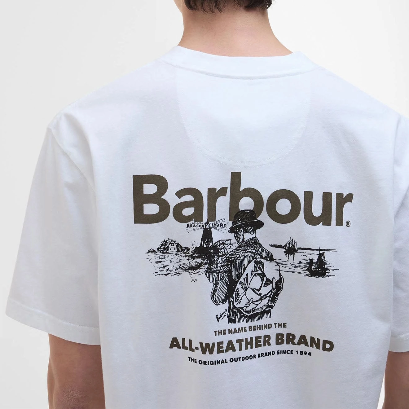 Barbour Outdoors Graphic Fit T-Shirt White Limited Edition Offer