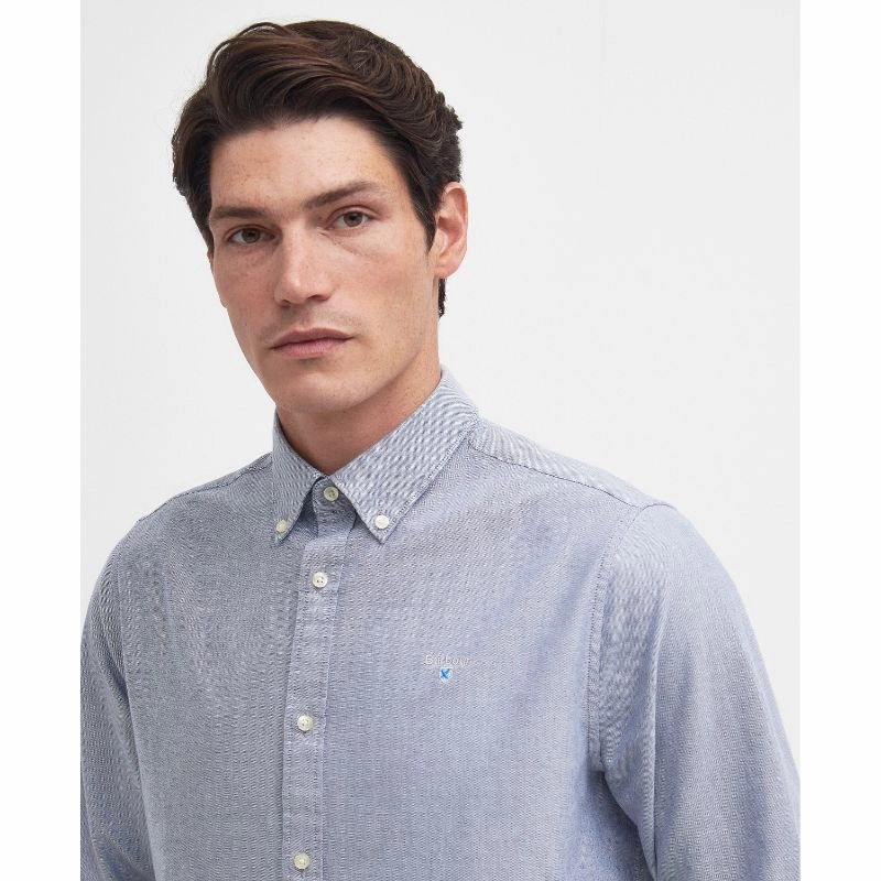 Barbour Oxtown Mens Tailored Shirt - Dark Denim Limited Time Discount Limited Stock Offer