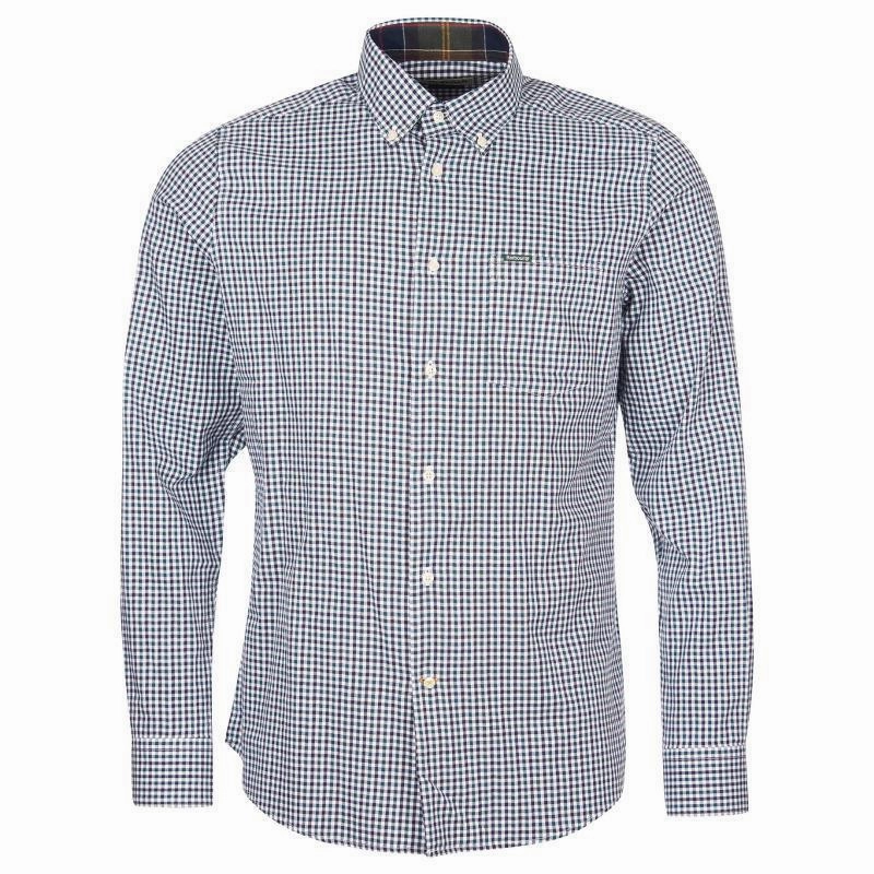 Barbour Padshaw Tailored Mens Shirt - Green Todays Special Savings Best Price Today